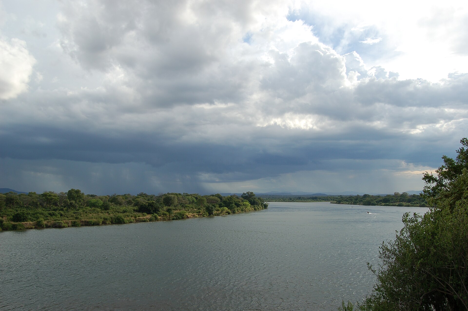 The Zambezi River landscape in Lower Zambezi National Park