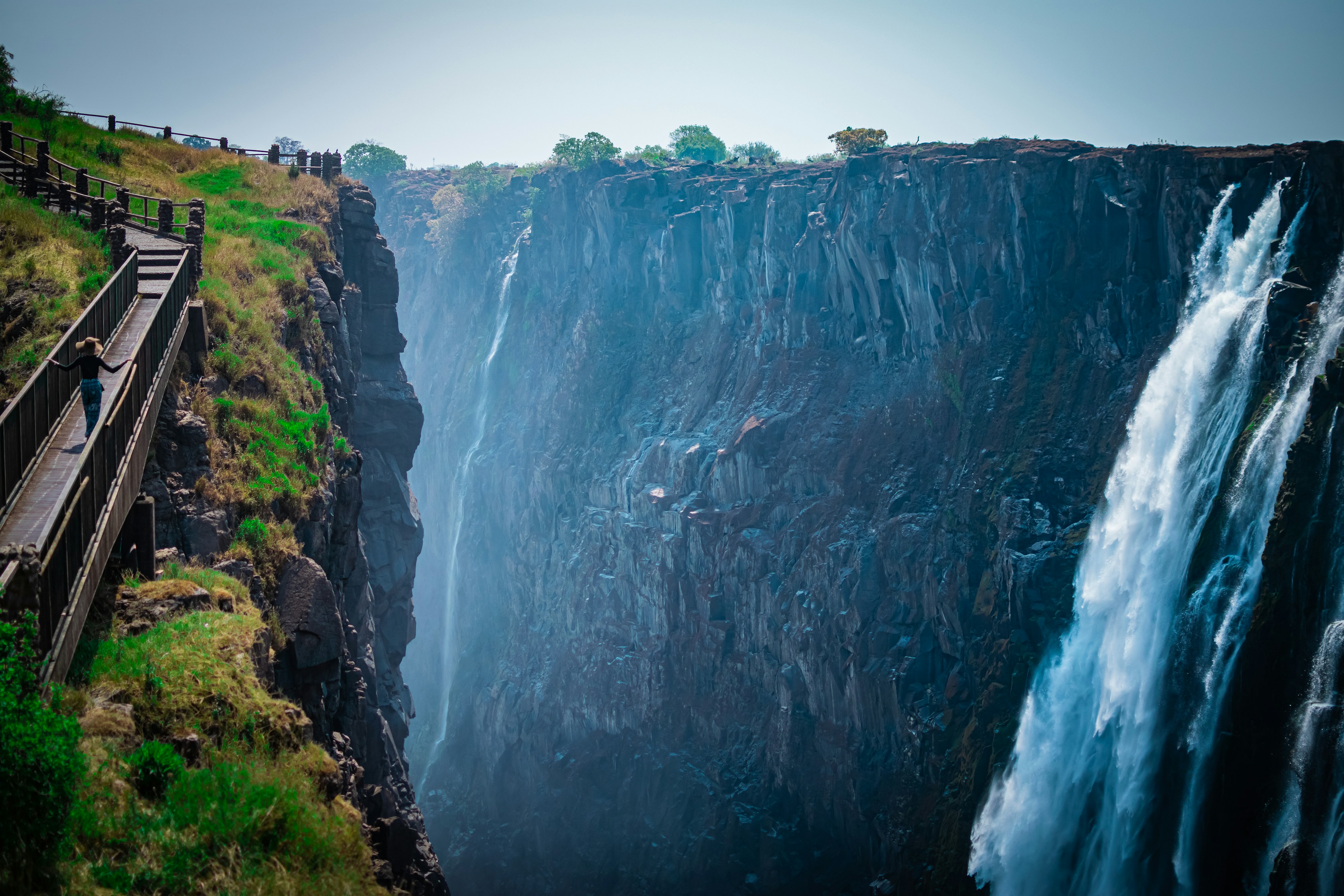 The gorge and walking trail at Mosi-oa-Tunya Falls